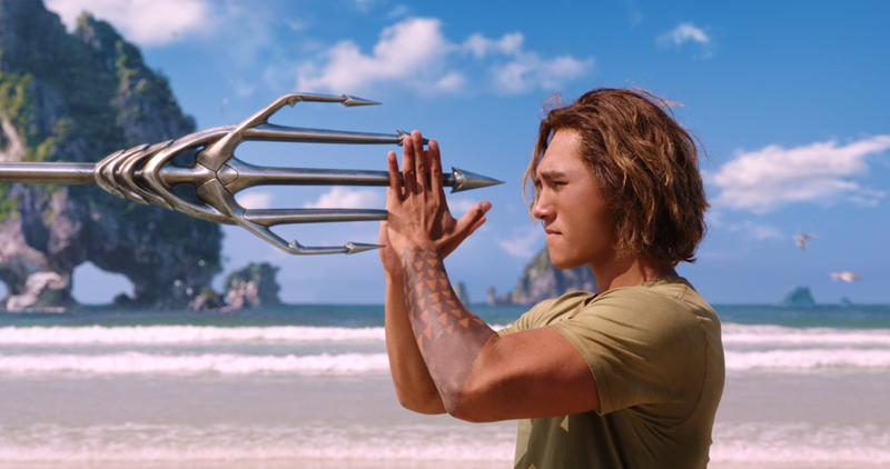 Kekoa Kekumano plays young Arthur in some awesome flashbacks in Aquaman.